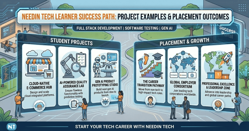 Needin Tech project examples and placement outcomes